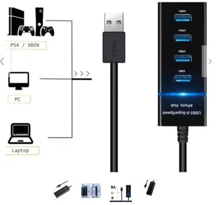 HUB Multipuerto 4 en 1 USB 3.0